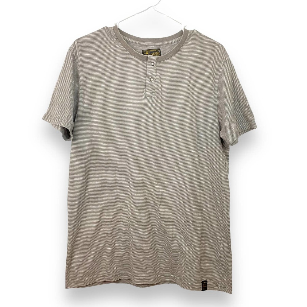 Lucky Brand short sleeve crew neck two button snaps shirt Mens M
